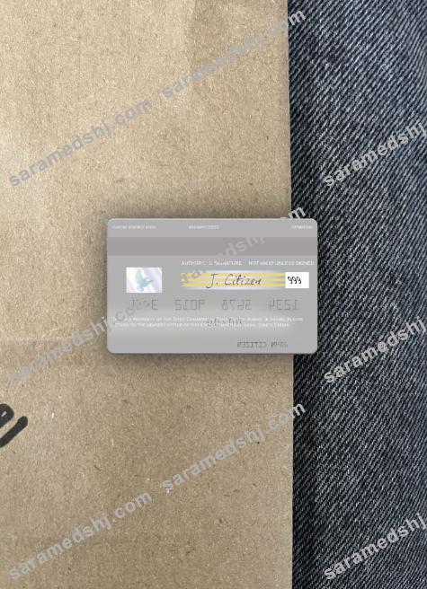 South Sudan Eden Commercial Bank visa debit card photolook back
